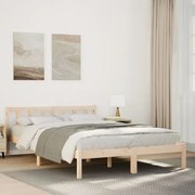 vidaXL Cama extra longa sem colchão 160x210 cm madeira de pinho maciça