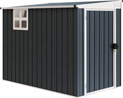 Outsunny Abrigo de armazenamento para jardim, abrigo para ferramentas de jardim, janela, aberturas de ventilação, trancável, aço, cinza escuro | Aosom Portugal