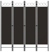 vidaXL Divisória de quarto com 4 painéis 160x180 cm castanho