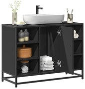 vidaXL Armário lavatório casa de banho 80x33x60 cm deriv.madeira preto