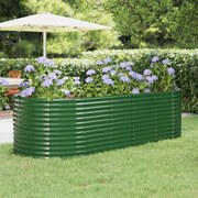 vidaXL Canteiro elevado jardim 249x100x68 cm aço galvanizado verde
