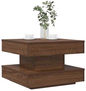 vidaXL Mesa centro rotativa a 360 graus 50x50x34,5cm carvalho castanho
