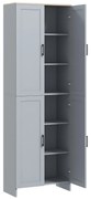 HOMCOM Armário de Cozinha Altura 170 cm Buffet Alto com 4 Portas e Prateleiras Ajustáveis estilo Moderno Cinza | Aosom Portugal