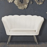 SOFÁ VIENNA 130X74X84 CM BRANCO E DOURADO