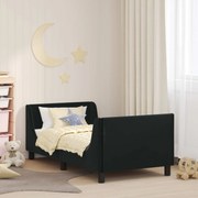vidaXL Estrutura de Cama Infantil com Cabeceira Preto 80 x 160 cm