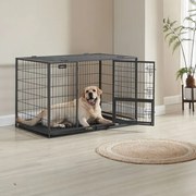 Gaiola resistente para cães 122 x 75,5 x 80,5 cm cinzento