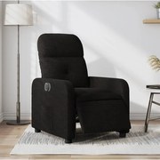 vidaXL Poltrona elétrica reclinável tecido preto