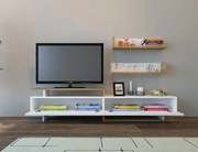 Unidade TV Ayaz – Branco e Teca – 180 cm x 40 cm x 37,4 cm