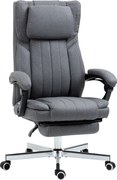 Vinsetto Cadeira de Escritório Assento Giratório Encosto Reclinável Altura Ajustável 65x61x105-113 cm Cinza | Aosom Portugal