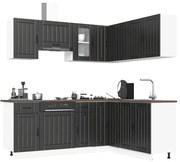 vidaXL 11 peças armário de cozinha conjunto Kalmar preto