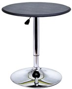 HOMCOM Mesa de Bar com Altura Ajustável Giratória 360° com Base Redonda Mesa Alta Moderna para Cozinha Ø63x67-93 cm Preto | Aosom Portugal