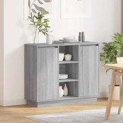vidaXL Sideboard com LED Cinza Sonoma 90x32x75 cm Madeira de Engenharia