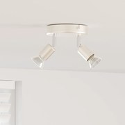 vidaXL Foco de teto com holofotes Níquel 12 x 8 cm Aço