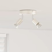vidaXL Spotlight de Teto 2 Via Ajustável Níquel Escovado GU10