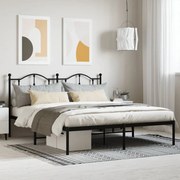 Estrutura de cama com cabeceira 183x213 cm metal preto