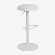 Pacote De 2 Bancos Altos Ajustáveis Em Metal E Tecido Igarasi Branco - Tapioca Bege - Sklum