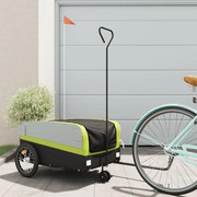 vidaXL Reboque para bicicleta 45 kg ferro preto e verde