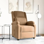 vidaXL Poltrona reclinável veludo castanho