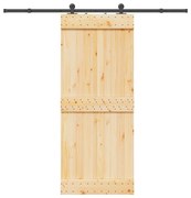 vidaXL Porta de correr com ferragens 85x210 cm madeira de pinho maciça