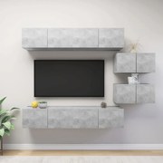 vidaXL 6 pcs conjunto móveis de TV derivados madeira cinzento cimento