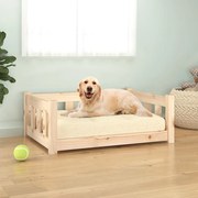vidaXL Cama para cães 75,5x55,5x28 cm Madeira maciça de pinho