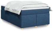 Cama boxspring com colchão 120x190 cm tecido azul