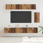 Conjunto de móvel de TV 6 pcs Madeira antiga 100 x 30 x 30 cm