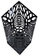 Suporte quadrado p/ chapéus-de-chuva, 15.5 x 15.5 x 49 cm, c/ ganchos, preto