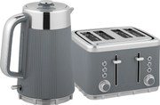HOMCOM 2200W, Chaleira 1,7L com Função de Fervura Rápida, Filtro de Calcário e Torradeira de 4 Fatias com 7 Níveis de Tostagem, Cinza | Aosom Portugal