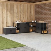 vidaXL Armazenamento de Cozinha Preto 60 x 50 x 92 cm Aço