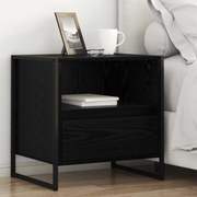 vidaXL Mesa-de-cabeceira com gaveta Carvalho Preto 50 x 39,5 x 50 cm