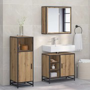 vidaXL Conjunto de Móveis para Banheiro 3 pcs Carvalho Artesanal