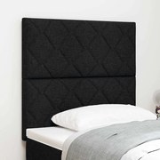 vidaXL Cabeceira Preta 90 cm - Design de Blocos de Diamante em Tecido