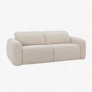 Sofá De 2 Lugares Reclinável E Elétrico Em Chenille Sirex Chenille Beige Creme - Sklum