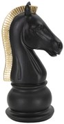 CAVALO PRETO E DOURADO 10,5X8,5X19 CM