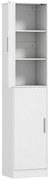 HOMCOM Móvel de Casa de Banho Coluna com 2 Portas e 4 Prateleiras Ajustáveis 40x35x180 cm Branco | Aosom Portugal