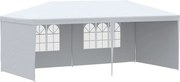 Outsunny Tenda para Festas 6x3 m Tenda de Jardim para Exterior com 4 Paredes Laterais 2 Janelas e Estrutura de Aço Branco | AOSOM Portugal