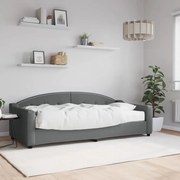 vidaXL Sofá-cama com colchão 90x200 cm tecido cinzento-escuro