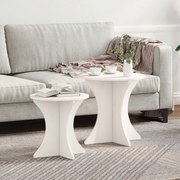 vidaXL Conjunto de Mesas de Café 2 pcs Branco 46 x 46 x 47 cm