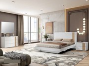 Quarto Jolie 4323 (Cama + 2x mesa cabeceira + comoda  + espelho | Lacado | Personalizavel )