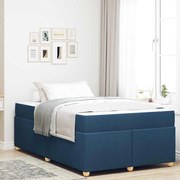vidaXL Estrutura de cama com colchão Outros Azul 120 x 200 cm tecido