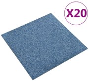 Ladrilhos carpete para pisos 20 pcs 5 m² 50x50 cm azul