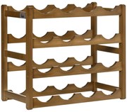 HOMCOM Suporte 16 Garrafas Bambu Prateleira Vinho 4 Níveis Organização Elegante 43x23,5x38cm Marrom | Aosom Portugal