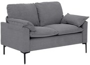 HOMCOM Sofá de 2 Lugares Revestido em Veludo Sofá Moderno com Pés de Metal Apoios de Braços Acolchoados 130x77x84 cm Cinza | Aosom Portugal