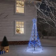 vidaXL Árvore de Natal com espigão 200 luzes LED 180 cm azul