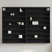 vidaXL Armário vitrine 100x8,5x75 cm derivados de madeira preto