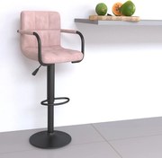 vidaXL Banco de bar veludo rosa