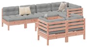 vidaXL 8 pcs conj. sofás jardim c/ almofadões madeira abeto-de-douglas
