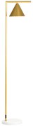HOMCOM Candeeiro de Pé para Sala em Aço com Abajur Cónico Orientável Base de Mármore 40W 35x26x153 cm Dourado | Aosom Portugal