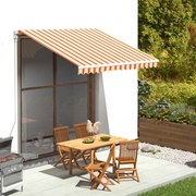 312015 vidaXL Tecido de substituição para toldo amarelo e laranja 280x245 cm poliéster